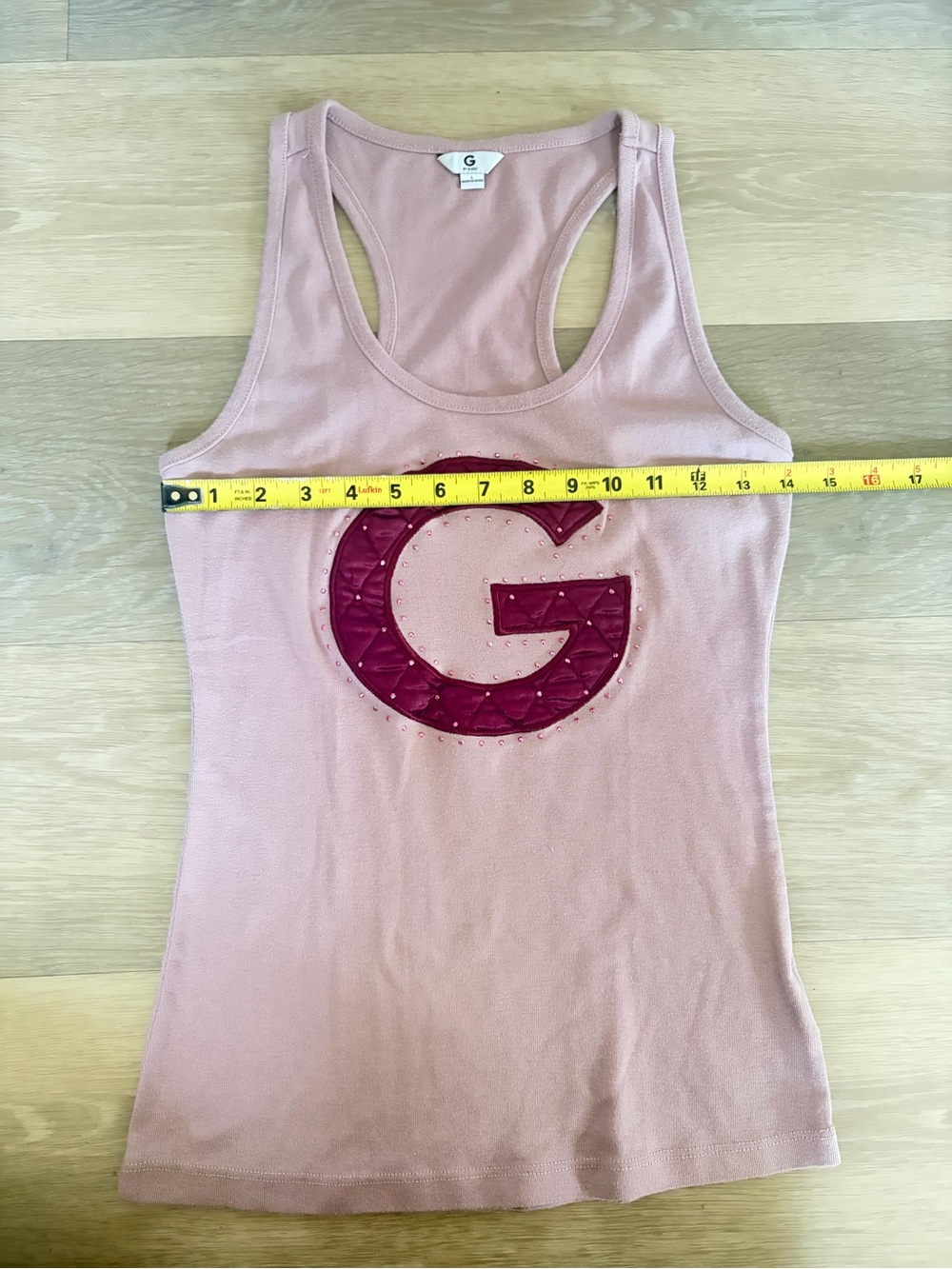 Guess Y2K Pink Racerback Logo Tank Top | Size L - Picture 5 of 5